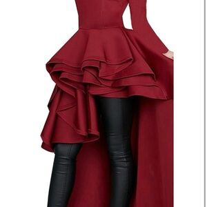 Elegant Burgundy Ruffle Dress